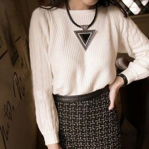 Silver Rhinestone Pendant Braided Leather …